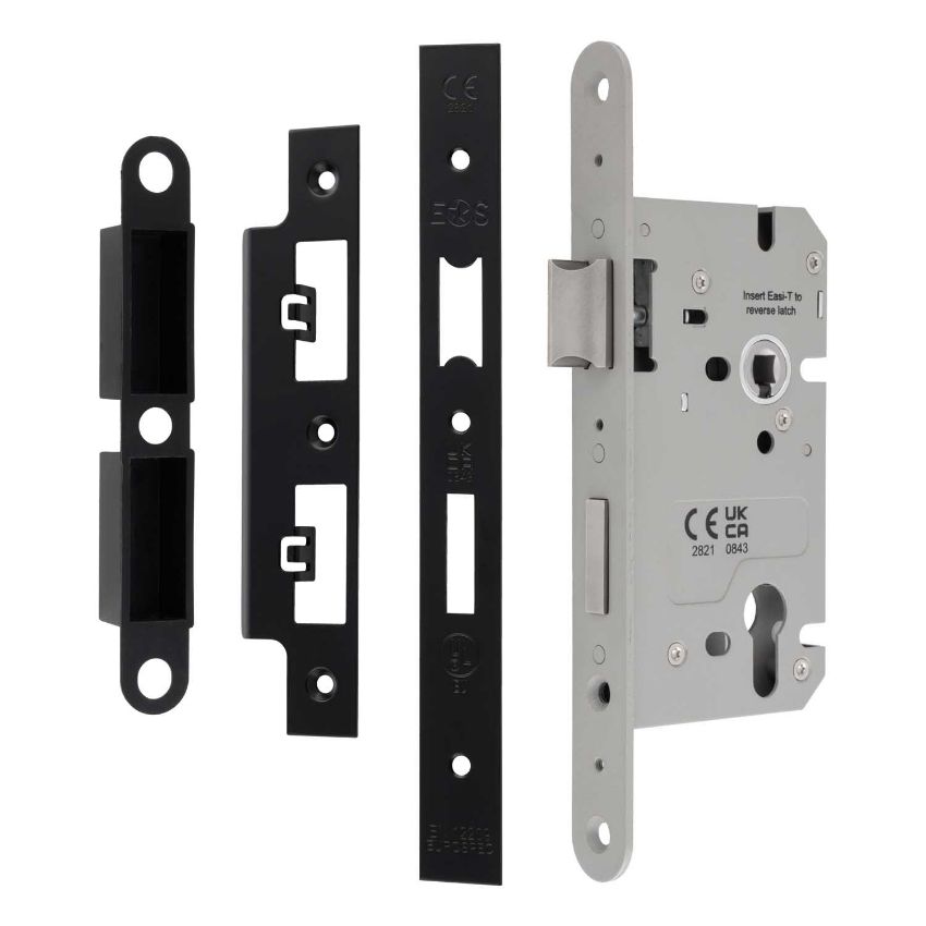 Picture of Easi-T Din Euro Profile Sashlock In Matt Black- DLS7260EPMB
