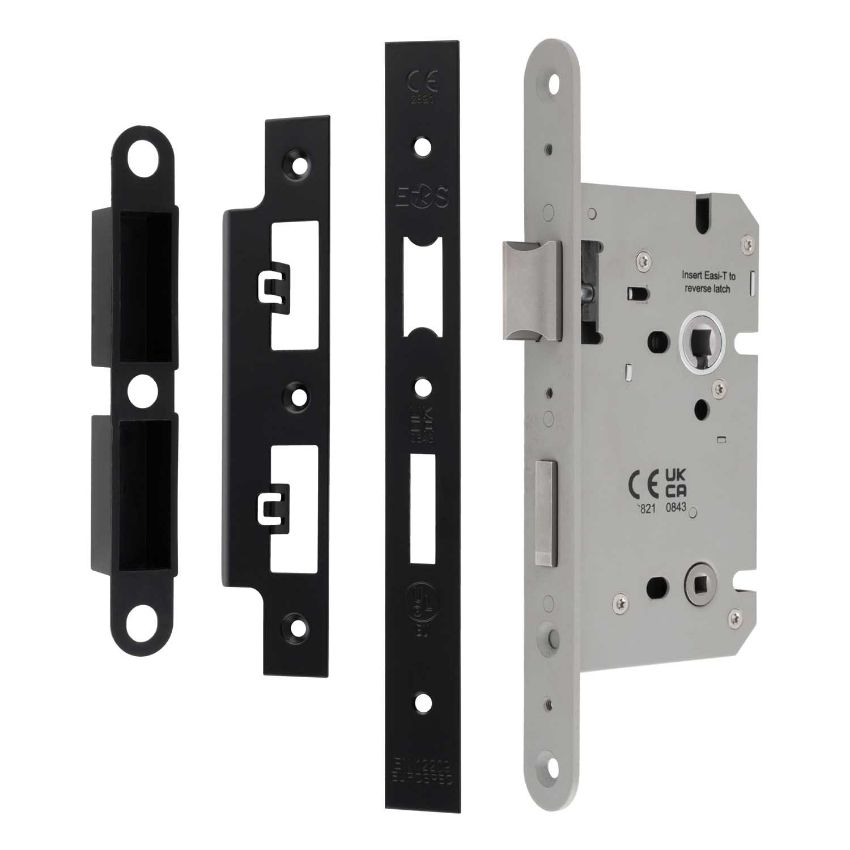 Picture of Easi-T Din Bathroom Lock in Matt Black - DLS7860WCMB