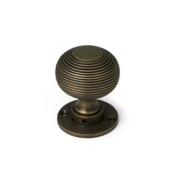 Picture of Burnished Brass Beehive Mortice/Rim Knob Set - 52442