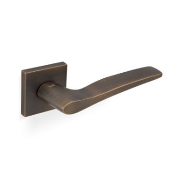 Picture of Valli Otello Lever on Square Rosette - Antique Brass - H1018SQAB