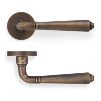 Picture of Valli Teseo Lever on Round Rosette - Antique Brass - H1037AB