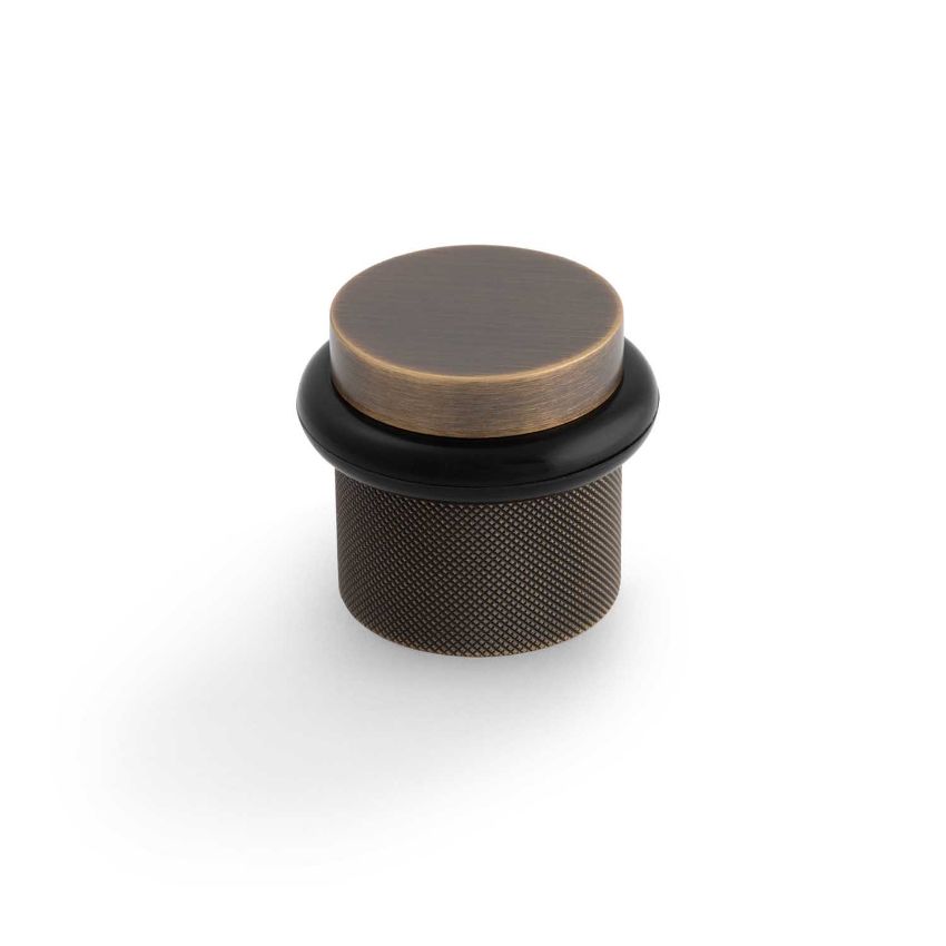 Picture of Valli 38 x 35mm - Floor Mounted Knurled Doorstop - Concealed Fix - Antique Brass - K1301AB