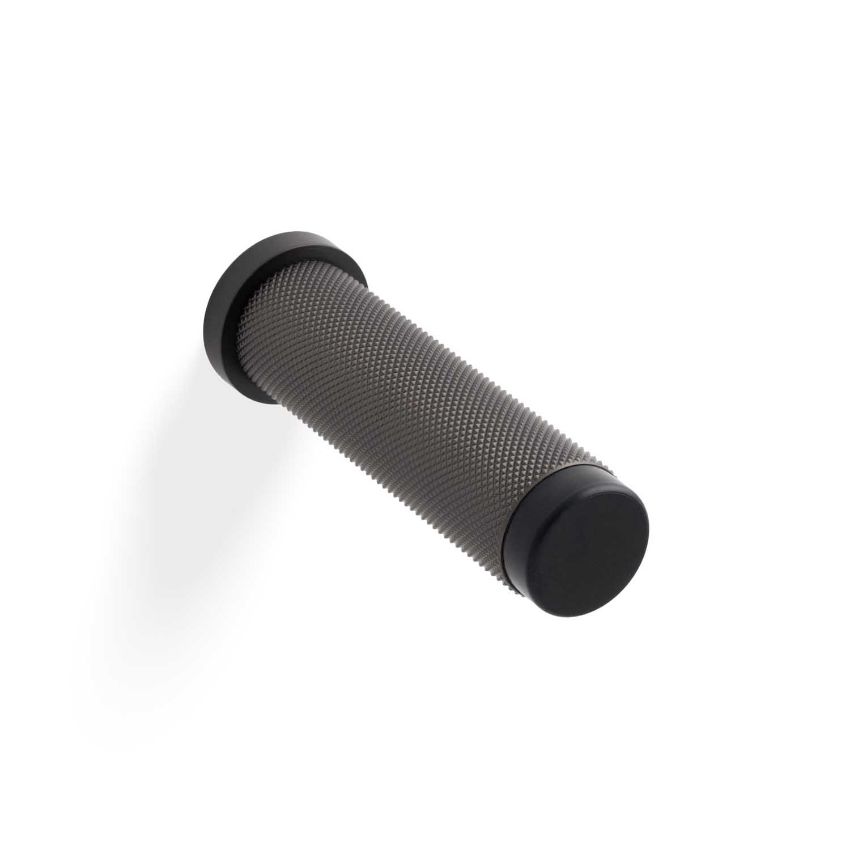 Picture of Valli 76 x 20mm - Wall Mounted Knurled Doorstop on Rose - Concealed Fix - Dark Bronze PVD - K1401EDPVD