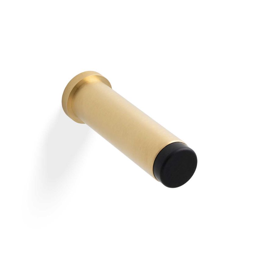 Picture of Valli 76 x 20mm - Wall Mounted Plain Doorstop on Rose - Concealed Fix - Satin Brass PVD - K1400SBPVD
