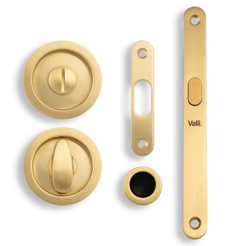Picture of Valli Radius Sliding Door Set - Satin Brass PVD - K1500SBPVD