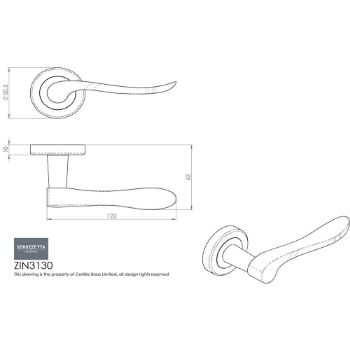 Picture of Verdun Door Handle in Satin Brass- ZIN3130SB