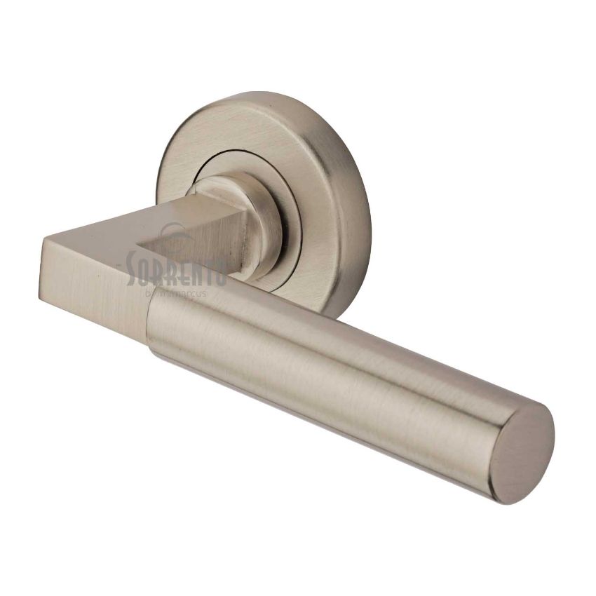 Picture of Sorrento Door Handle on Round Rose Gropius Bau Design- SC-4059-SNZ