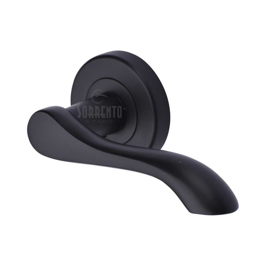 Picture of Sorrento Door Handle Lever on Round Rose Aurora Design - SC-7352-BLK