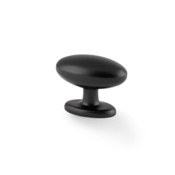 Picture of Ashbury Oval Cupboard Knob In Black - AW860-45-BL
