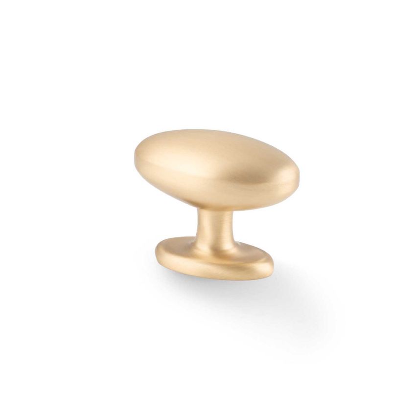 Picture of Ashbury Oval Cupboard Knob In Satin Brass - AW860-45-SB