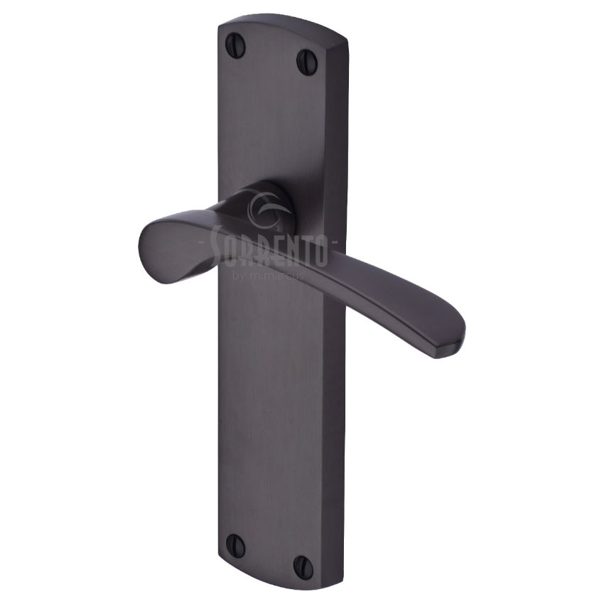 Picture of Luca Door Handles On A Backplate In Matt Bronze