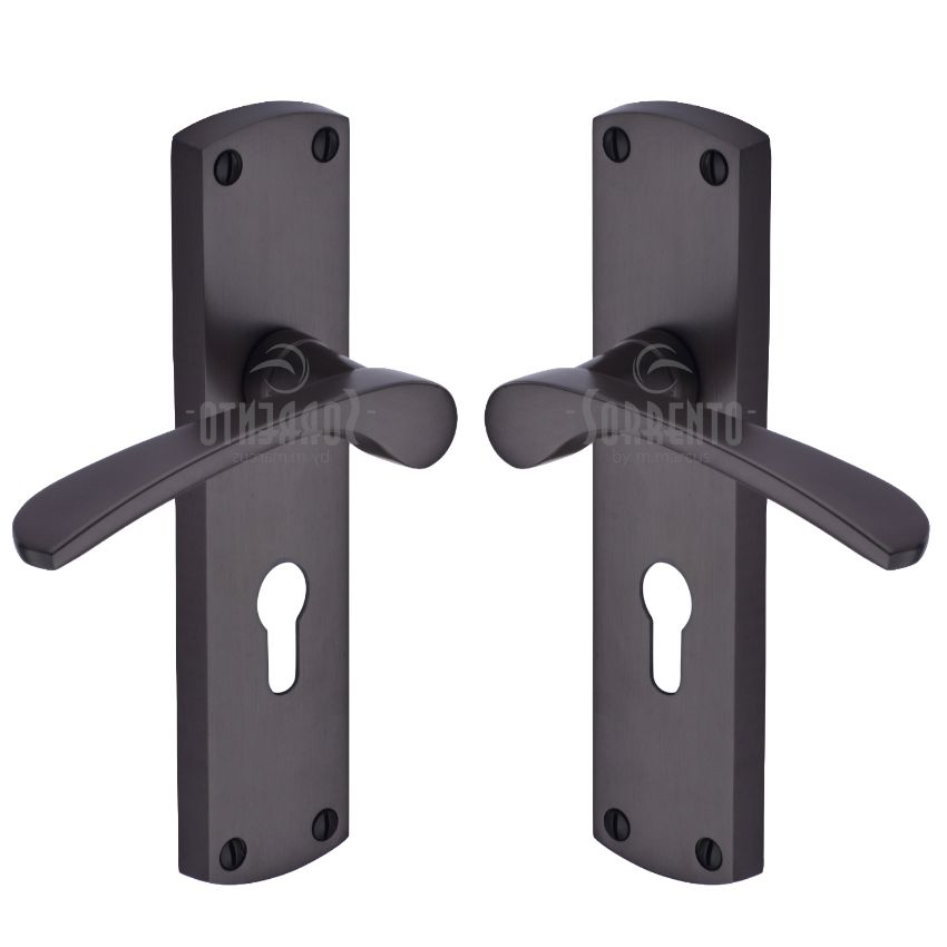 Picture of Luca Lever on a Euro Profile Backplate in Matt Bronze - SC-448-MBZ