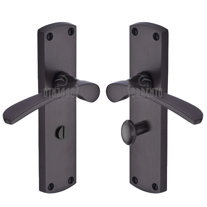 Picture of Luca Bathroom Door Handles In Matt Bronze - Sc-420-MBZ