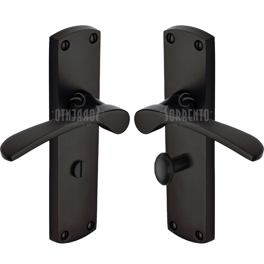 Picture of Luca Bathroom Door Handles In Matt Black - Sc-420-BLK