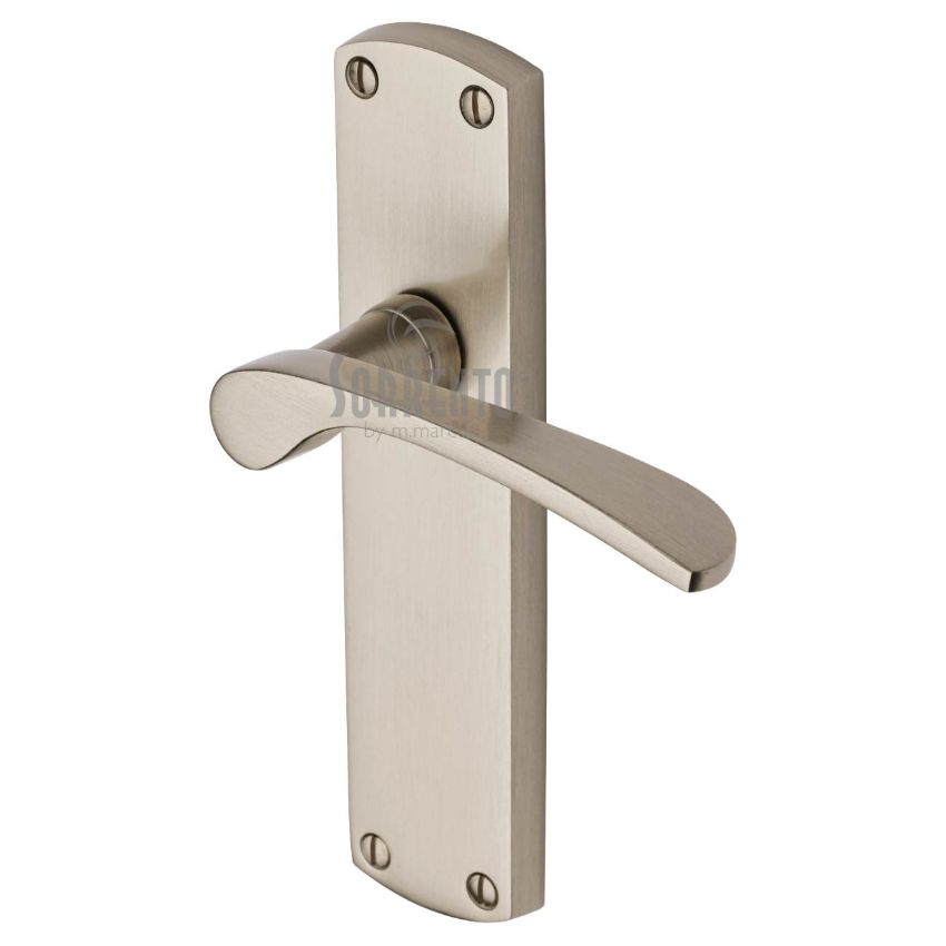 Picture of Luca Door Handles On A Backplate In Satin Nickel - Sc-410-SNZ