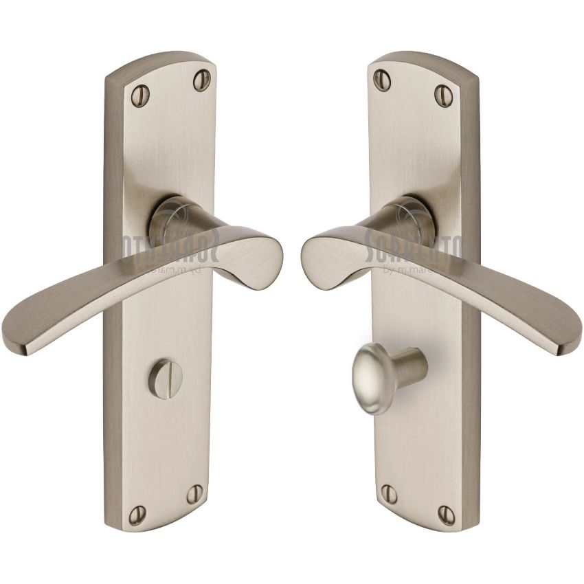 Picture of Luca Bathroom Door Handles In Satin Nickel - Sc-420-SNZ