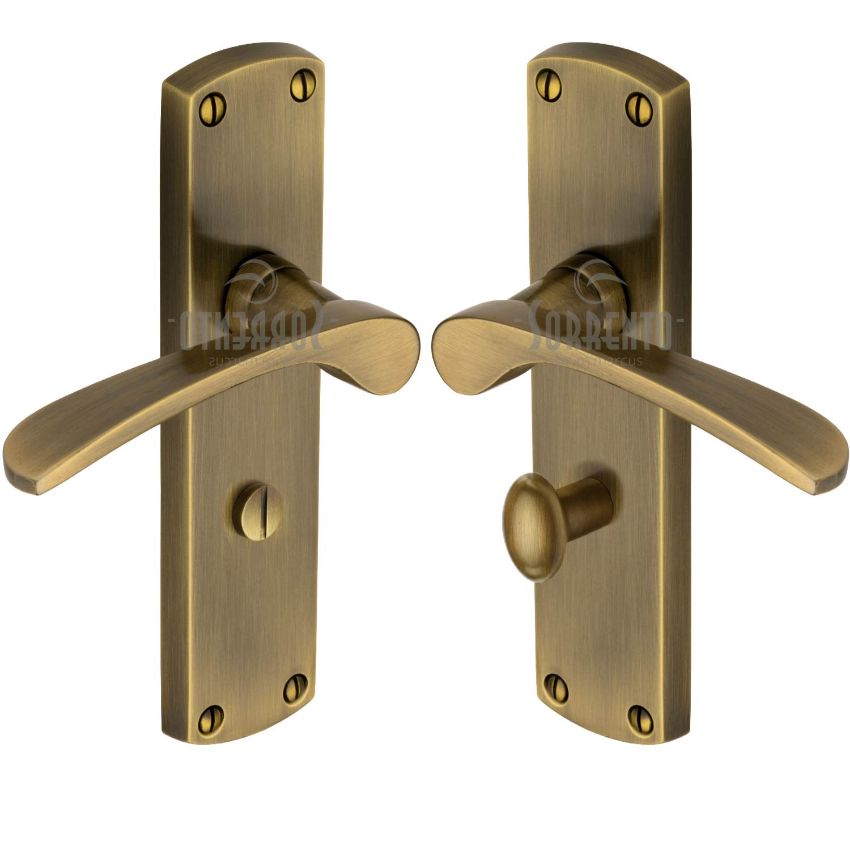Picture of Luca Bathroom Door Handles In Antique - Sc-420-AZ