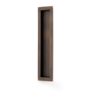 Picture of Alexander and Wilks Rectangular Flush Pull in Antique Brass- AW911-AB