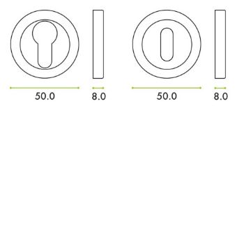 Picture of Standard profile escutcheon in satin brass - ZPA002-SB