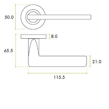 Picture of Leon Satin Brass Door Handles On A Rose - ZPA010-SB