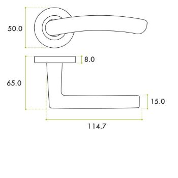 Picture of Santiago Door Handle on a Rose in Antique Brass - ZPA020-AB