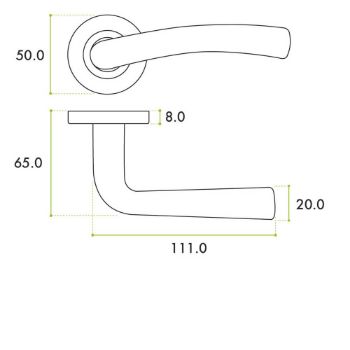 Picture of Seville Door Handle on a Rose In Satin Brass - ZPA050-SB