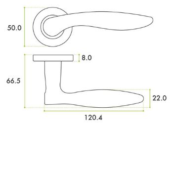 Picture of Cadiz Door Handle on a Rose In Antique Brass - ZPA060-AB