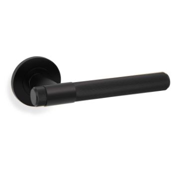 Picture of Kingston Reeded Lever on Round Rose - Black - AW242BL