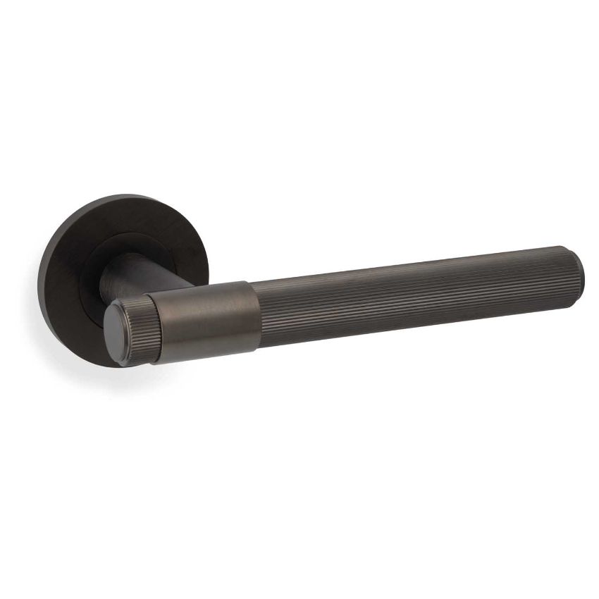 Picture of Kingston Reeded Lever on Round Rose - Dark Bronze PVD - AW242DBZPVD