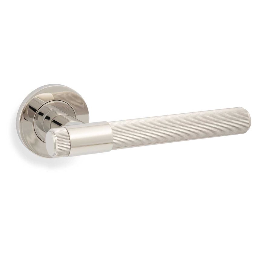 Picture of Kingston Reeded Lever on Round Rose -Polished Nickel PVD - AW242PNPVD