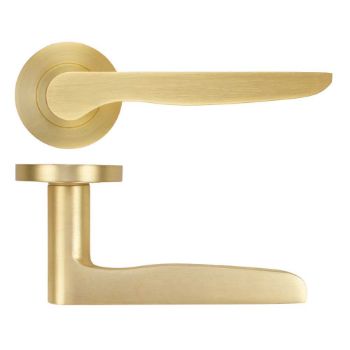 Picture of Vigo Door Handle on a Rose In Satin Brass - ZPA080-SB