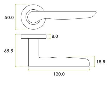 Picture of Vigo Door Handle on a Rose In Satin Brass - ZPA080-SB
