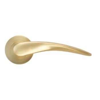Picture of Merida Door Handle on a Rose In Satin Brass- ZPA070-SB