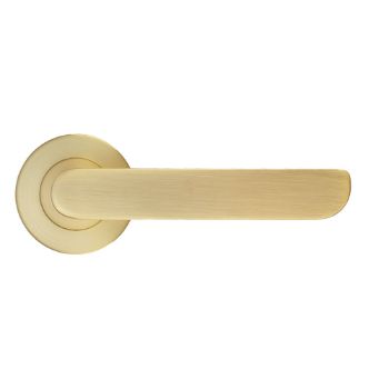 Picture of Valencia Door Handle on a Rose In Satin Brass - ZPA040-SB