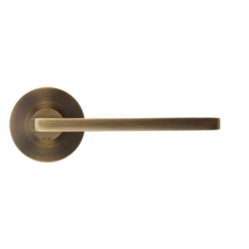 Picture of Leon Door Handles On A Rose - Antique Brass - ZPA010-AB