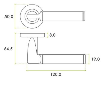 Picture of Bilbao Door Handle on a Rose In Satin Brass - ZPA090-SB