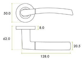 Picture of Andorra Door Handle on a Rose In Antique Brass - ZPA100-AB