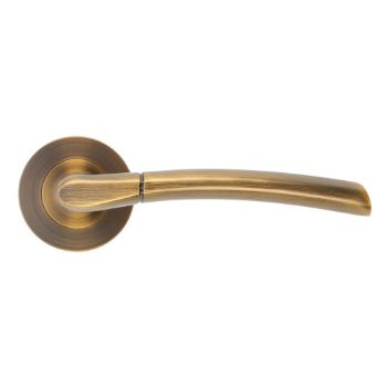 Picture of Andorra Door Handle on a Rose In Antique Brass - ZPA100-AB