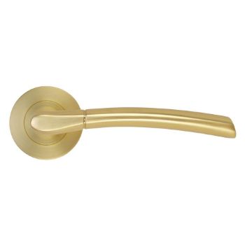 Picture of Andorra Door Handle on a Rose In Satin Brass - ZPA100-SB