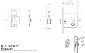 Picture of Euro Cylinder Mortice Night Latch - MCN5025SSKIT