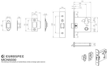 Picture of Euro Cylinder Mortice Night Latch - MCN5025SSKIT