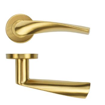 Picture of Twist Lever on Round Rose In PVD Satin Brass- ZCS2140G3PVDSB
