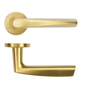 Picture of Designer Lever On Round Rose In PVD Satin Brass- ZCS2170G3PVDSB