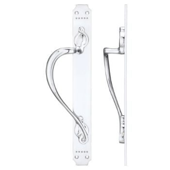 Picture of PULL HANDLE ON ART NOUVEAU BACKPLATE in Polished Chrome- FB114CP