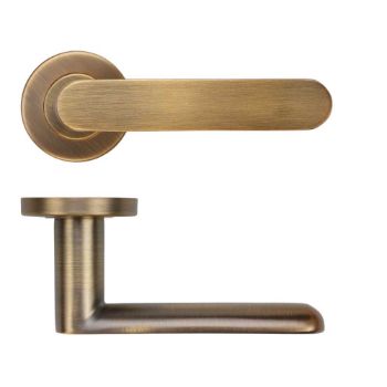 Picture of Atlas Lever On Round Rose In Antique Brass - ZCS2090G3AB