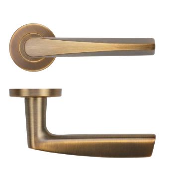 Picture of Designer Lever On Round Rose In Antique Brass - ZCS2170G3AB