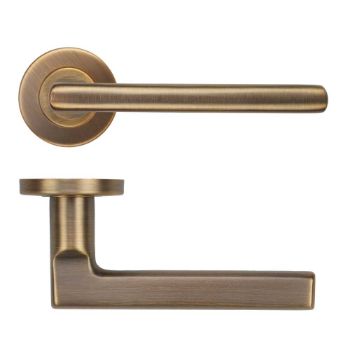 Picture of Modern Lever on Round Rose In Antique Brass - ZCS2180G3AB