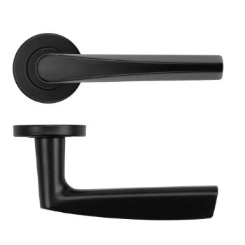 Picture of Designer Lever On Round Rose In Powder Coat Black- ZCS2170G3PCB