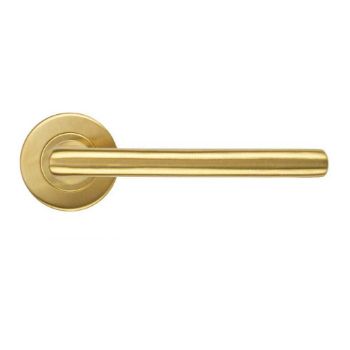 Picture of Modern Lever on Round Rose In PVD Satin Brass- ZCS2180G3PVDSB