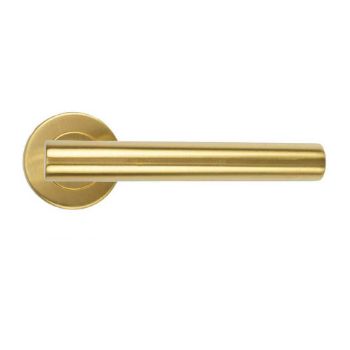 Picture of Straight T-Bar Lever on Round Rose In PVD Satin Brass- ZCS2130G3PVDSB